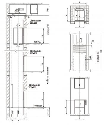 BẢN VẼ THANG TẢI THỰC PHẨM